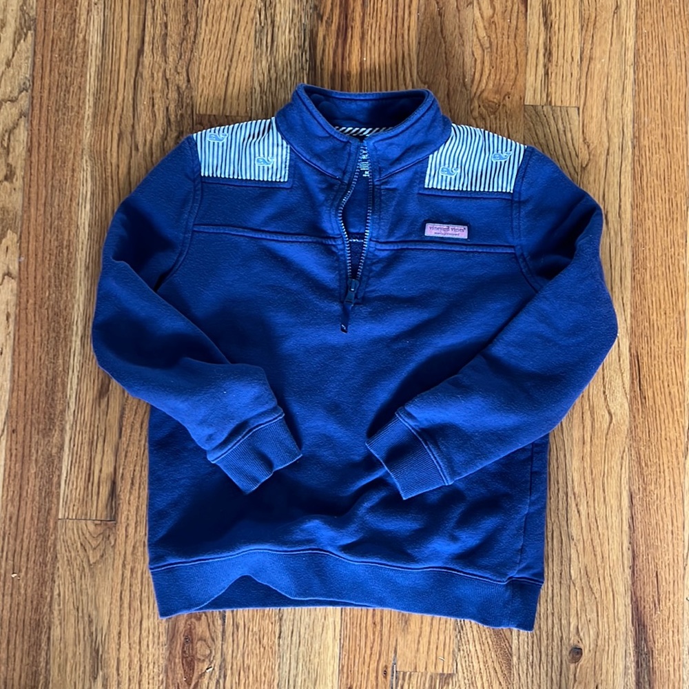 Boys/girls vineyard vine navy half zip size M 10-12